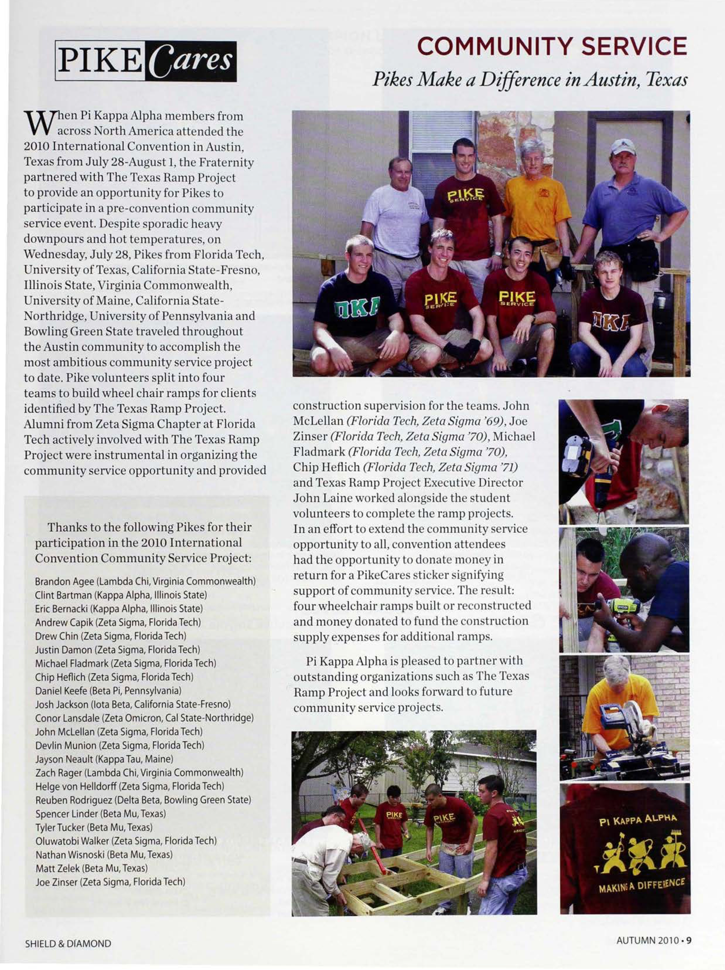 Community Service: Pikes Make a Difference in Austin Texas